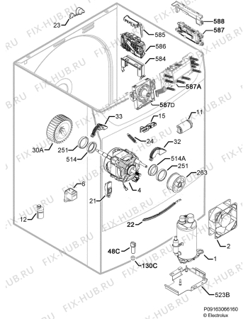 Взрыв-схема сушильной машины Electrolux EDHR79541DW - Схема узла Electrical equipment 268